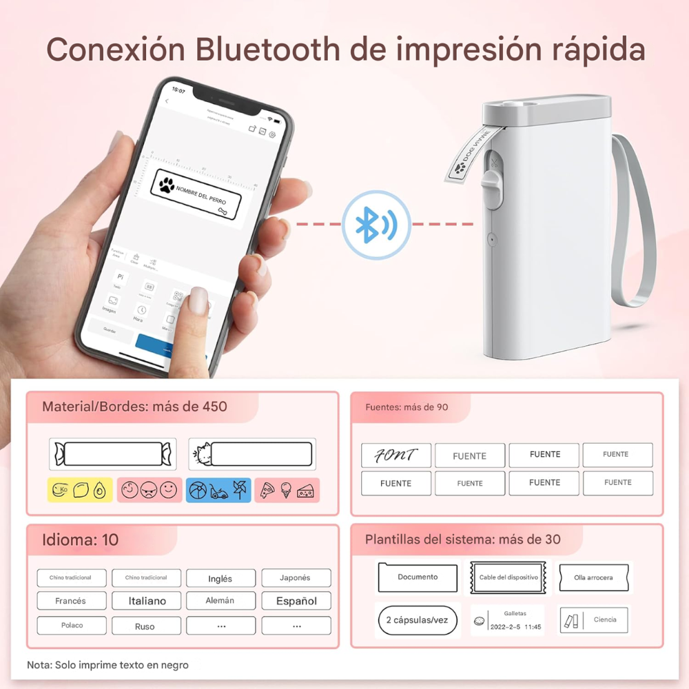 Mini Impresora Etiqueta Termica Portátil Bluetooth Celular