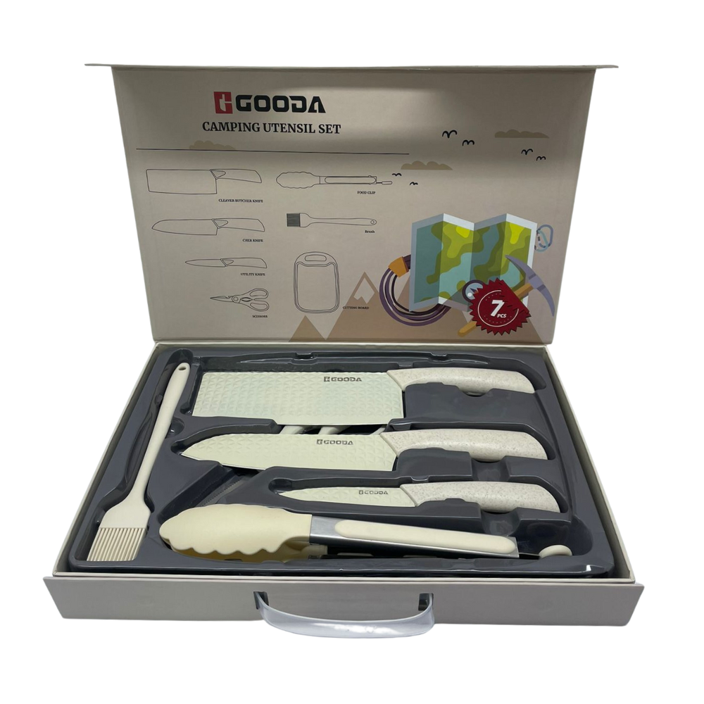 Juego De Cuchillos De Cocina X7 Piezas Tabla Para Picar