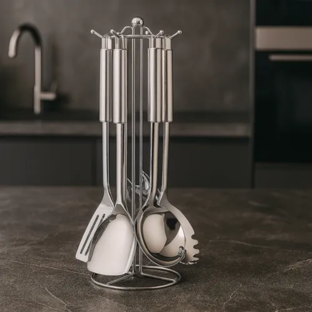 Set Ollas Acero Inox Klausberg 12Pzs Cocina Mangos Dorados