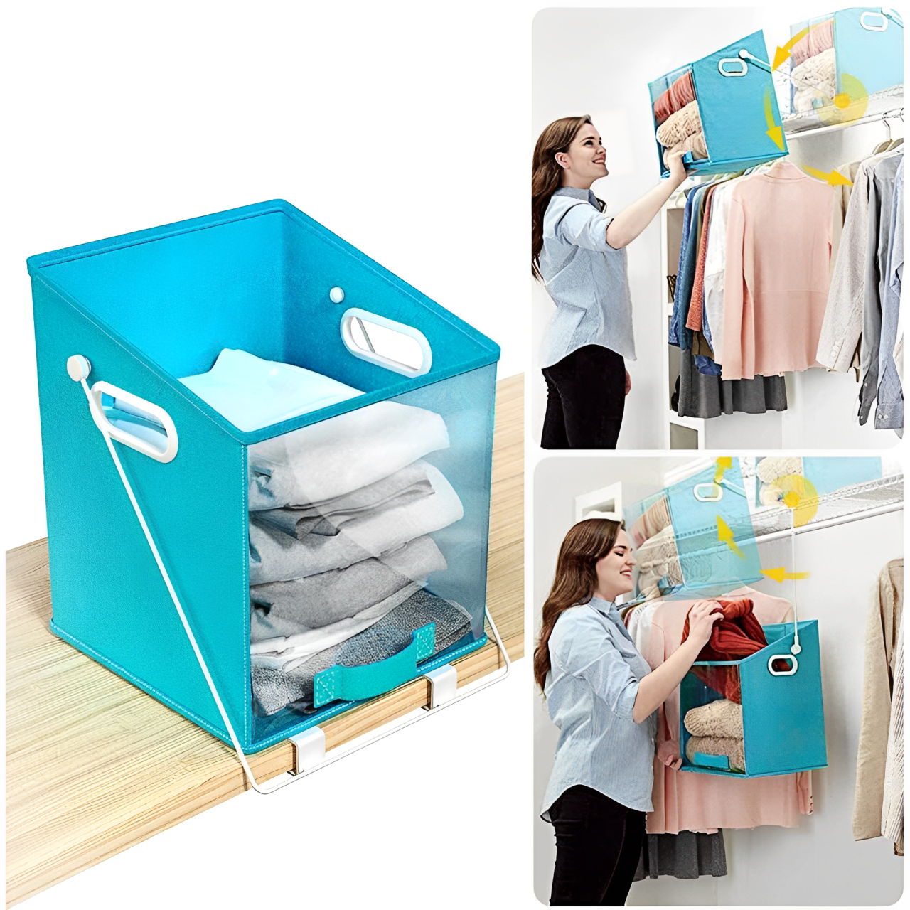 👚✨Organizador De Ropa Cesta Plegable Para Armario Y Closet🏠
