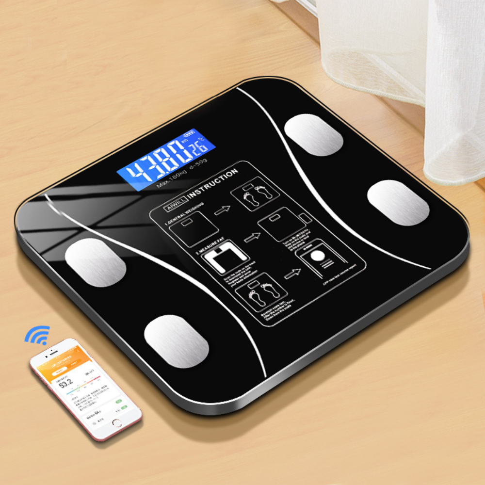 Bascula Inteligente Bluetooth Digital Vidrio Templado 12 Medidas