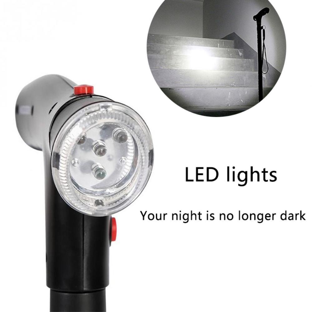 Bastón Trusty Cane Plegable Con Luz Led, Base Articulada