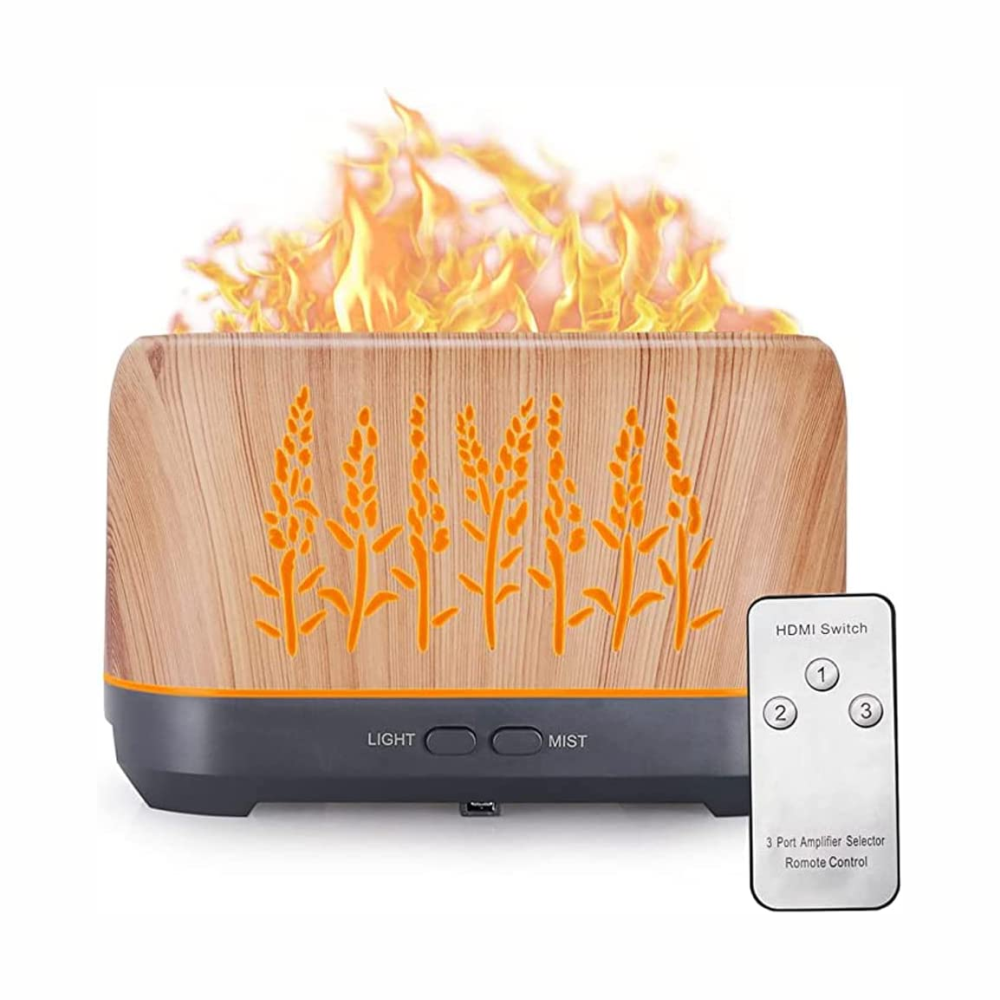 Difusor De Aromas Humificador Control Remoto Efecto Chimenea