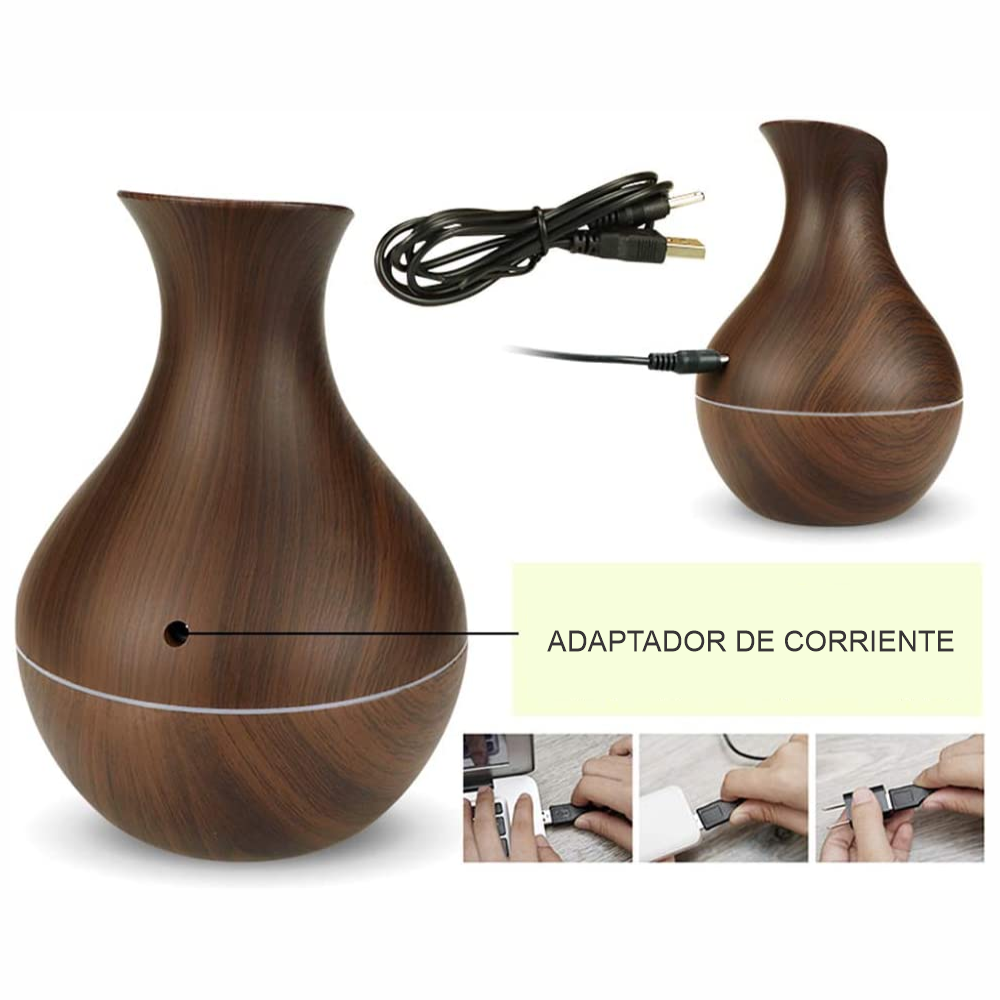 Difusor De Aroma Ultrasónico Tipo Florero 130ml + Esencias