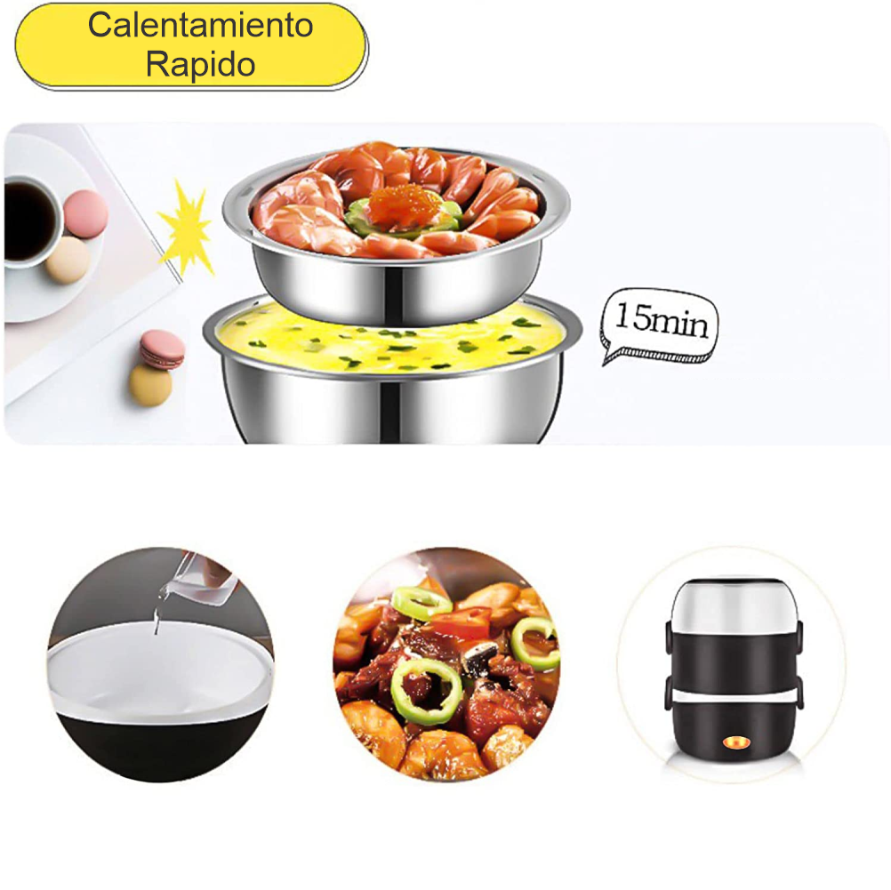 Lonchera Eléctrica Al Vapor 3 Niveles Multifunción Portátil