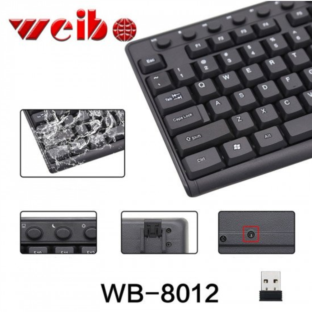 Combo Teclado Inalambrico Receptor Usb Weibo 8012