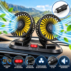 Ventilador Doble Cabezal Carro Oficina USB Graduable Aromaterapia