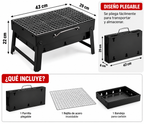 Asador Mini Plegable Portátil Carbón Camping Picnic 43x29 Cm Negro