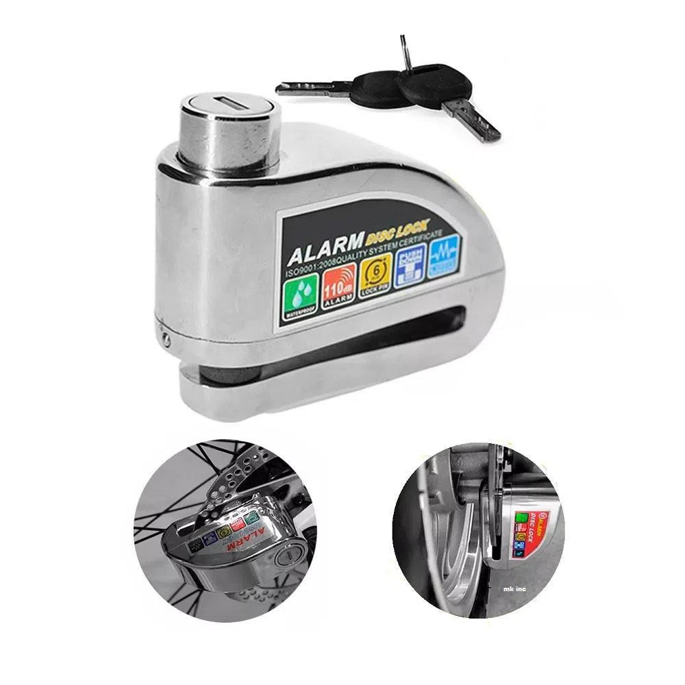Candado Para Moto con  Alarma Freno Disco Bicicleta