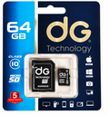 Tarjeta Memoria MicroSD 64GB Clase 10 DG Adaptador Celular Cámara