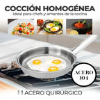🍳✨Sartén Huevos 15cm Acero Quirurgico 18/10 Con Tapa Premium🥚🔥