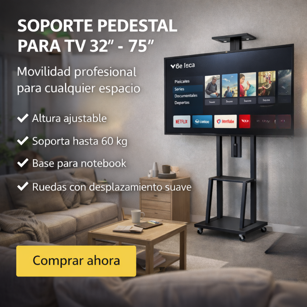Soporte Tv Base Pedestal Rueda Televisor 32 A 75 Pulgadas 1700