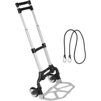 Carretilla aluminio Plegable 3 Ruedas 80 kg Portátil Gomas de Sujeción ligera y resistente