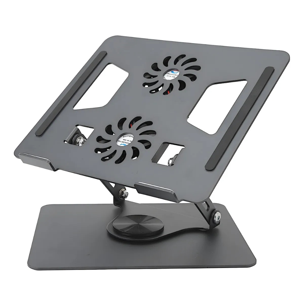 Soporte Ajustable Laptop Portátil 2 Ventiladores Base Pc Negro