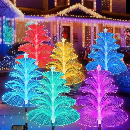 Luces Solares Navideñas Fuegos Artificiales Arbol Navidad