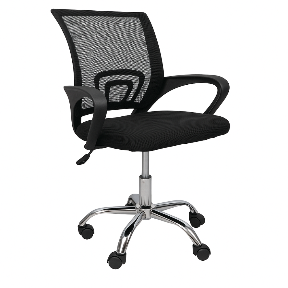 Silla Ejecutiva Ergonómica de Oficina Malla Negra | Ajustable, Ruedas, Apoyabrazos