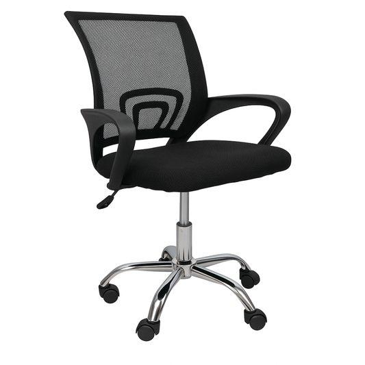 Silla Ejecutiva Ergonómica de Oficina Malla Negra | Ajustable, Ruedas, Apoyabrazos