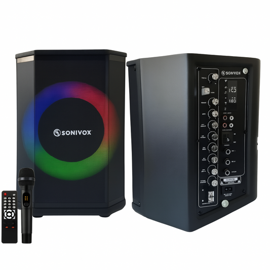 Cabina Sonivox 8´´ 8000W Bluetooth Luces LED Con Micrófono altavoz para karaoke