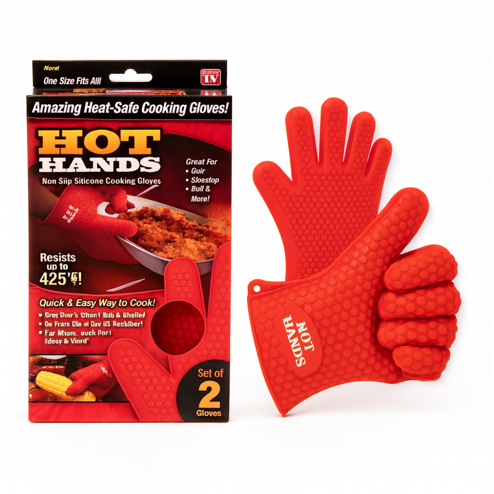 Guantes De Cocina Asados Protectora De Calor Hot Hands Parrilla BBQ Horno Vapores Ollas Sartenes Antideslizantes