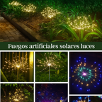 Luces Solares Jardín 120 LED Fuegos Artificiales IP65