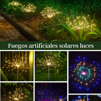Thumbnail for Luces Solares Jardín 120 LED Fuegos Artificiales IP65