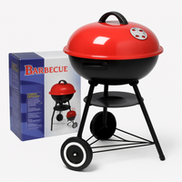 Thumbnail for 🔥Asador Portátil de Carbón con Ruedas y Tapa Esmaltada 🍖