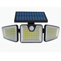 Lámpara Solar Exterior LED Sensor 3 Cabezales Ajustables