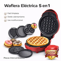 Waflera Eléctrica Sokany 5 en 1 Antiadherente 600W con Placas Intercambiables