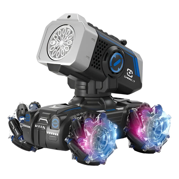 Bubble Car Lanzador Burbujas Control Remoto Giros 360 Luces LED Negro