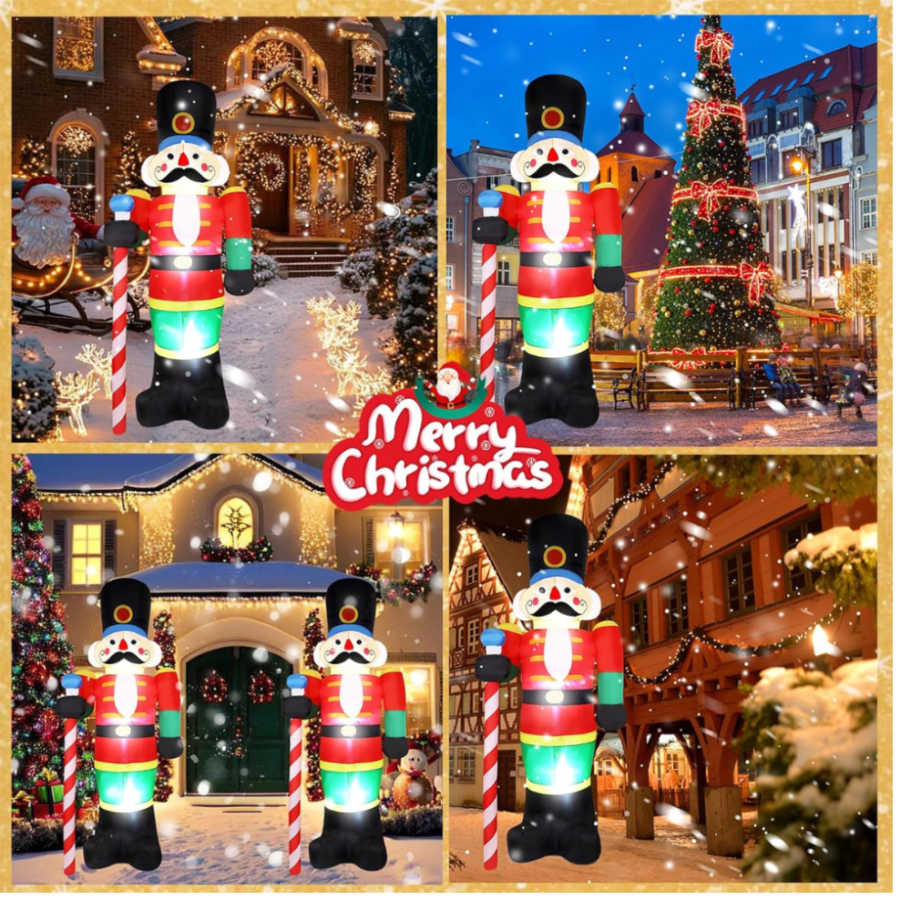 Muñeco Navidad Inflable Decoracion Navideña Soldado Led 50w