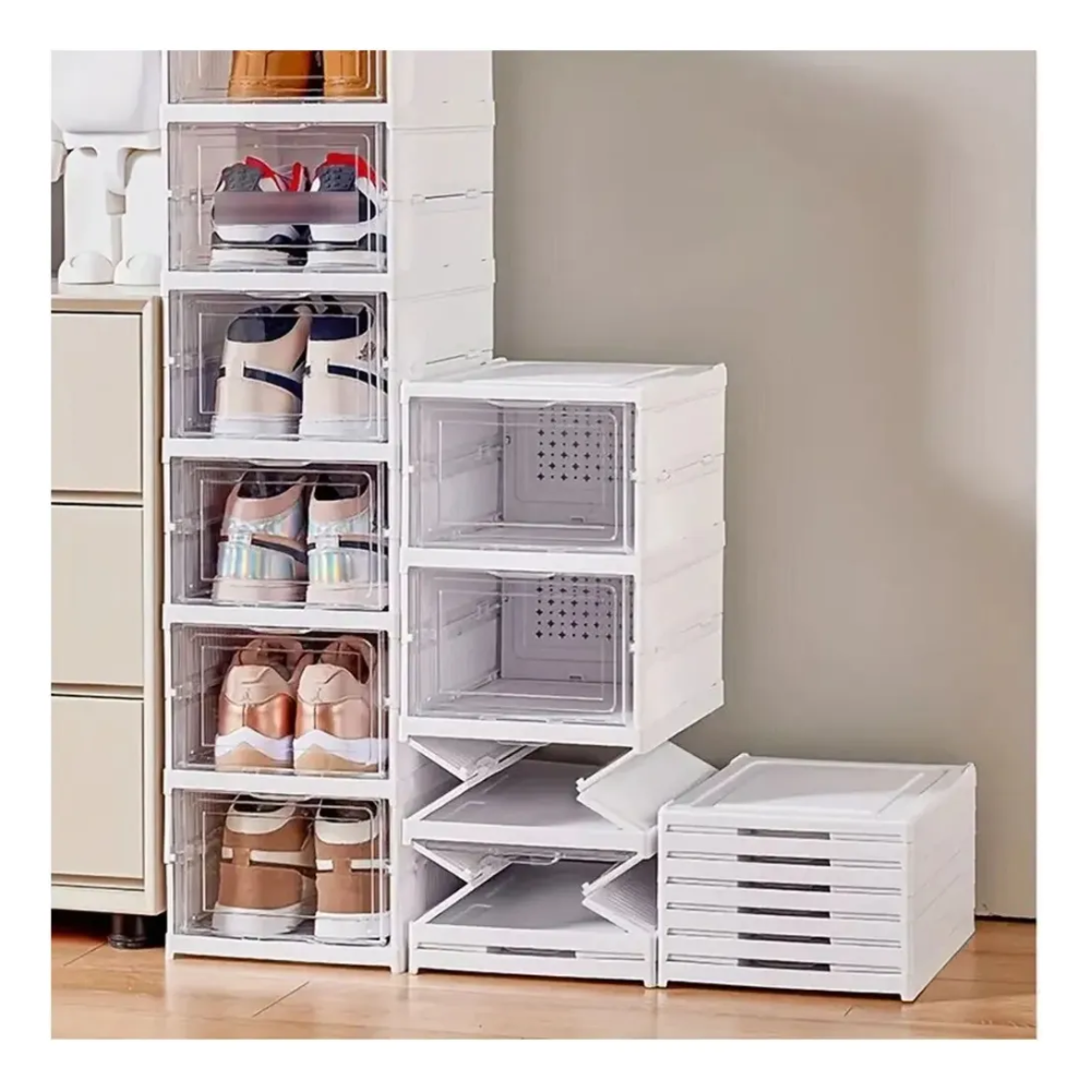 Zapatero Organizador Plegable Armario 6 Niveles Transparente