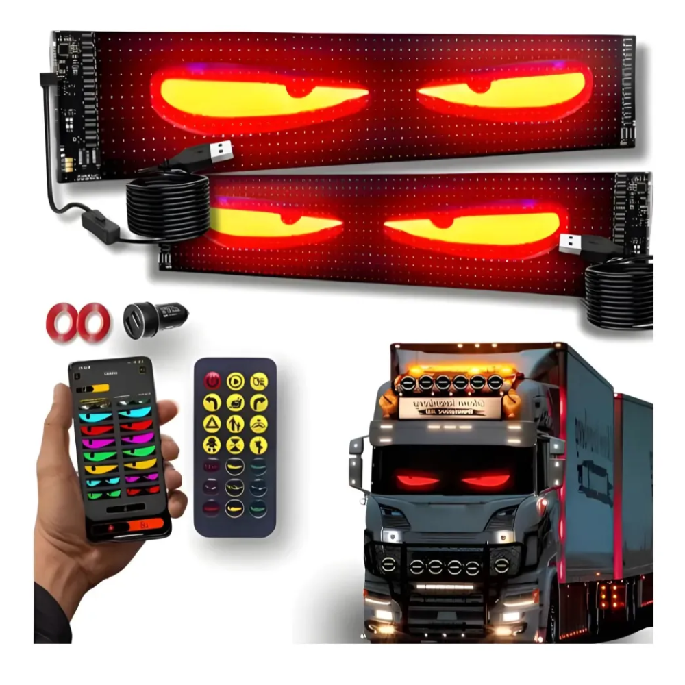 Letrero Pantalla Led Ojos Camion Bus Programable 176x19 Cm