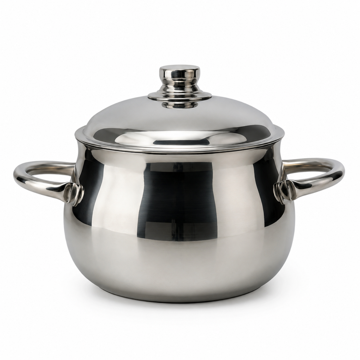 Olla Perla Premium Tapa Acero Quirúrgico T304 1.8 Litros Brillo Espejo