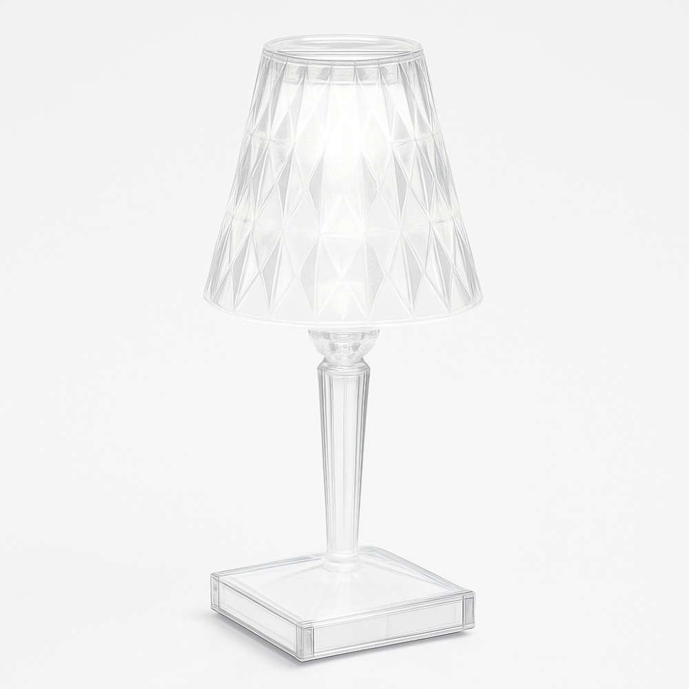 Lámpara LED Decorativa Cristal USB 3 Tonos Táctil Recargable