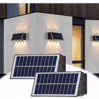 Lámpara Panel Solar Pared Exterior Luz Cálida Decorativa