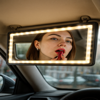 Thumbnail for ESPEJO DE MAQUILLAJE RECARGABLE 3 TONOS LED PARA CARRO