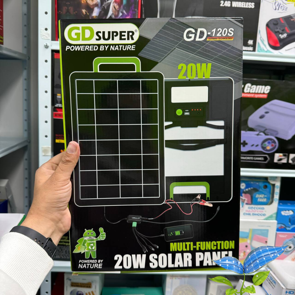 Panel Solar De Bateria Interna Recargable 2400mah 20w Gd120