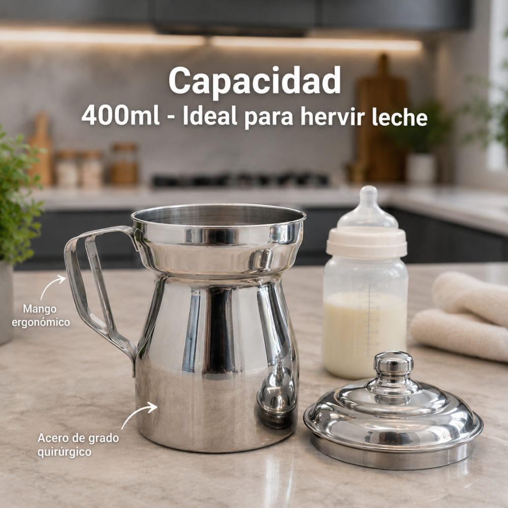Olleta Jarra Hervidor Leche Cafe Acero Quirurgico T304 400ml