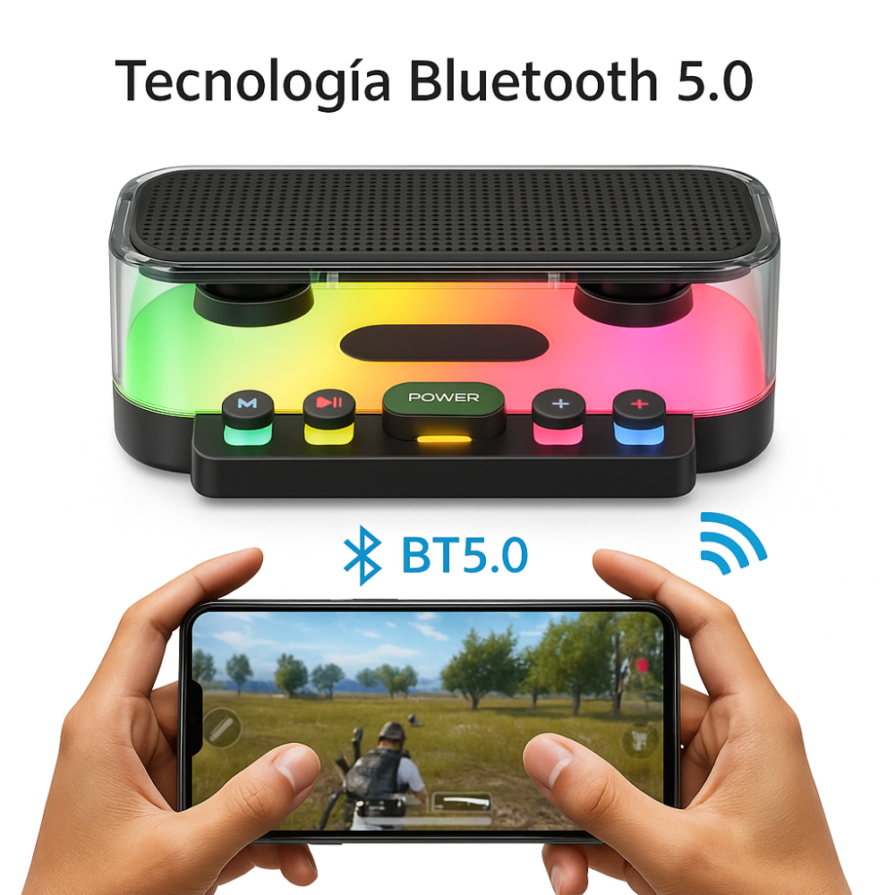 Parlante Bluetooth Z6 RGB Gamer Con Teclas Mecánicas Portátil
