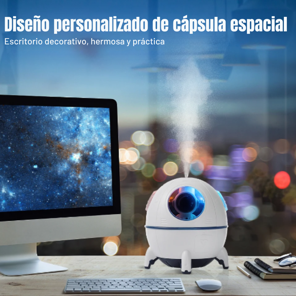 Humidificador Capsula Espacial Con Mini Astronauta De 200ML