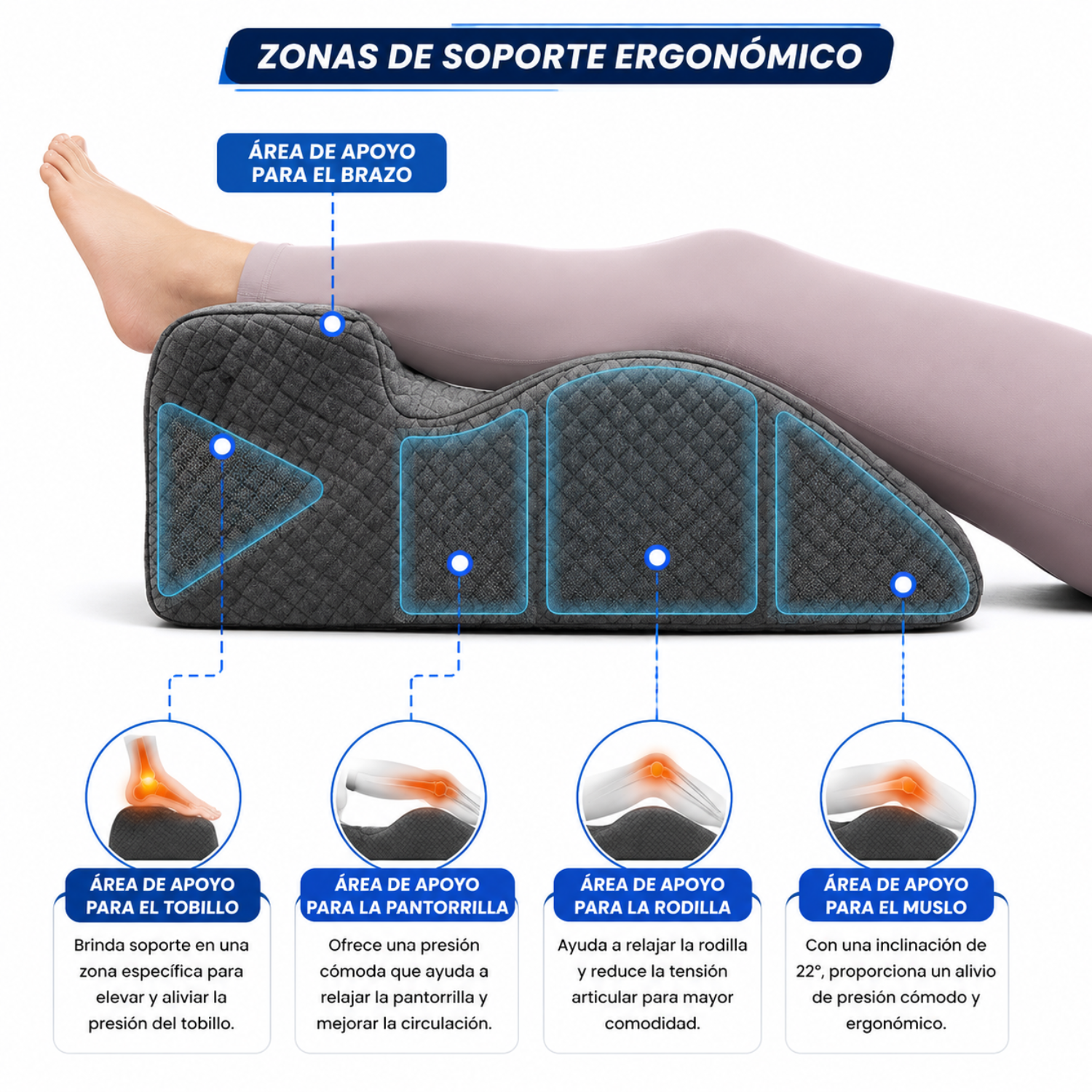 Almohada Cojín Ortopédico Espuma Memoria Soporte Cervical