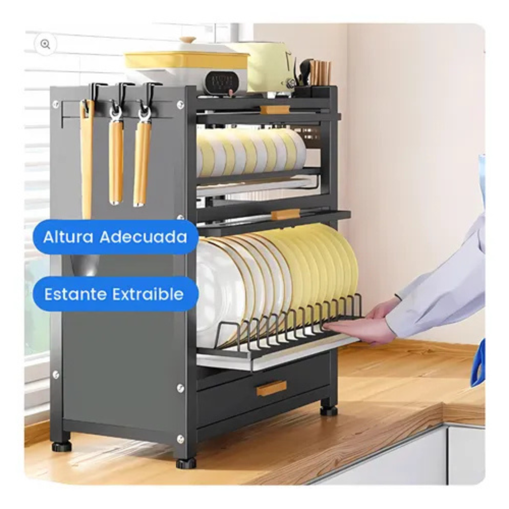 Platero Escurridor Platos Gabinete Cocina Organizador Cajon