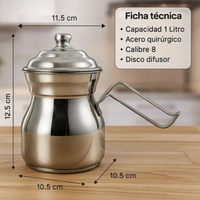 Thumbnail for Olleta Jarra Lechera Acero Quirurgico Disco Difusor 1 Litro