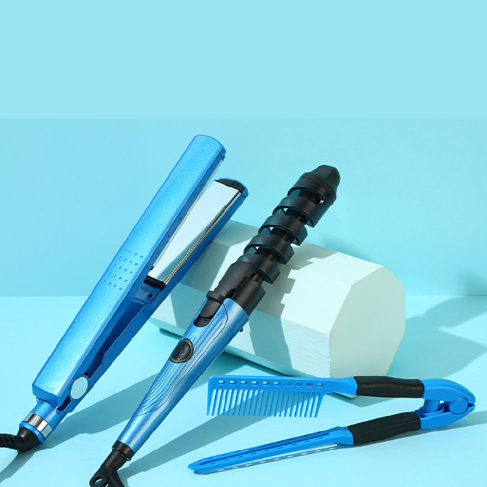 Combo Plancha, Rizador Y Peineta Nano Titanium Replica