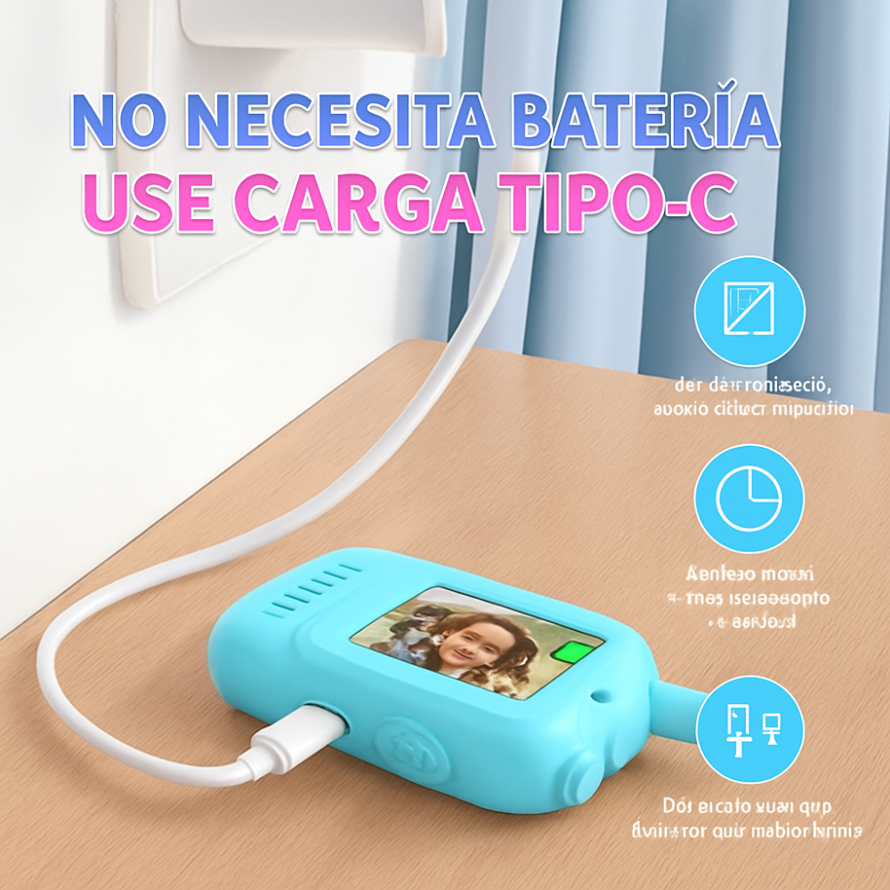 Walkie Talkie Niños Video Llamada Recargable Tipo C Pantalla