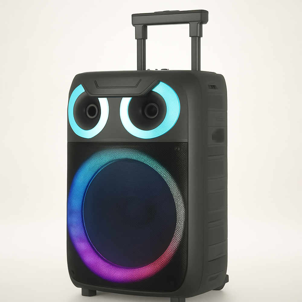 Cabina Karaoke Portátil Dwei 15" Bluetooth Luces LED Micrófonos