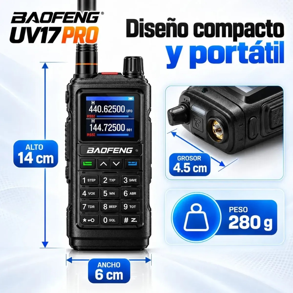 Radio Walkie Talkie Baofeng UV-17 Pro Doble Banda UHF VHF