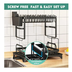 Escurridor Inoxidable Platero 2 Niveles Estante Cocina 43cm Negro