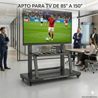 Soporte Pedestal Tv 98 A 150 Móvil Ruedas Resistente