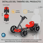 Carro Go Kart Eléctrico Plegable Niños Ajustable Velocidad 8